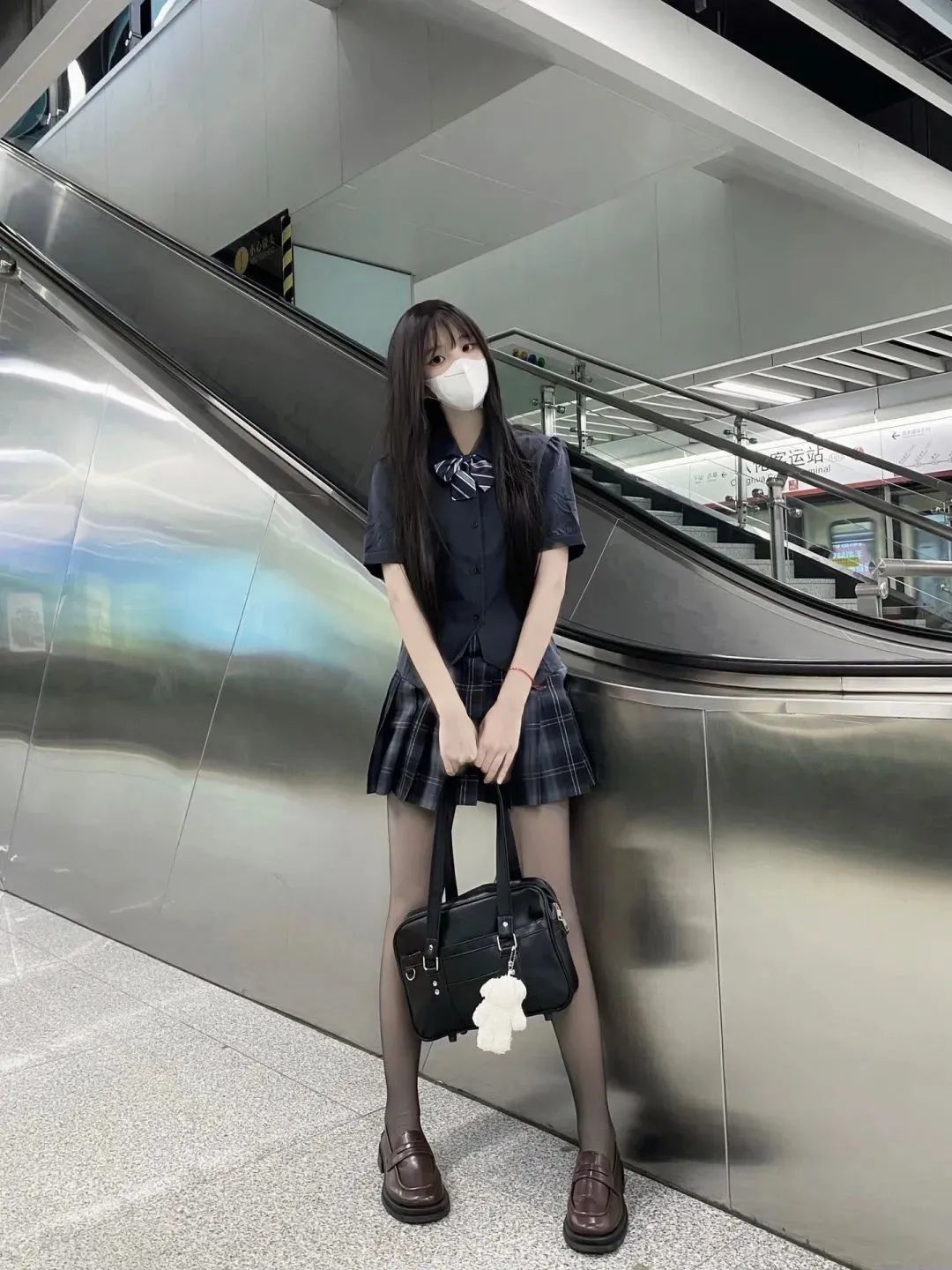 甜系女孩 jk制服小裙纸 大长腿