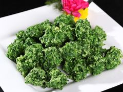 荷花叶拼盘（荷花，荷叶，藕，野菜丸子）-微山湖湖畔好客居鱼馆渔家菜(微山湖风景区店)