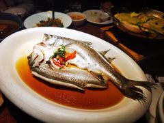 葱椒鲈鱼-绿茶餐厅(华联万柳店)