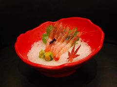 三文鱼刺身甜虾-前门后头老北京铜锅涮肉·京味菜·烤鸭(伊藤洋华堂店)