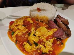 番茄蛋拼猪颈肉饭-金利茶餐厅(中船汇店)