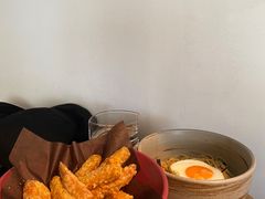 咸蛋黄红薯条-面上有光