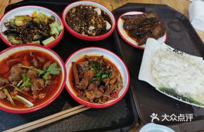 Pig's Hoof Soup and Small Bowls of Dishes