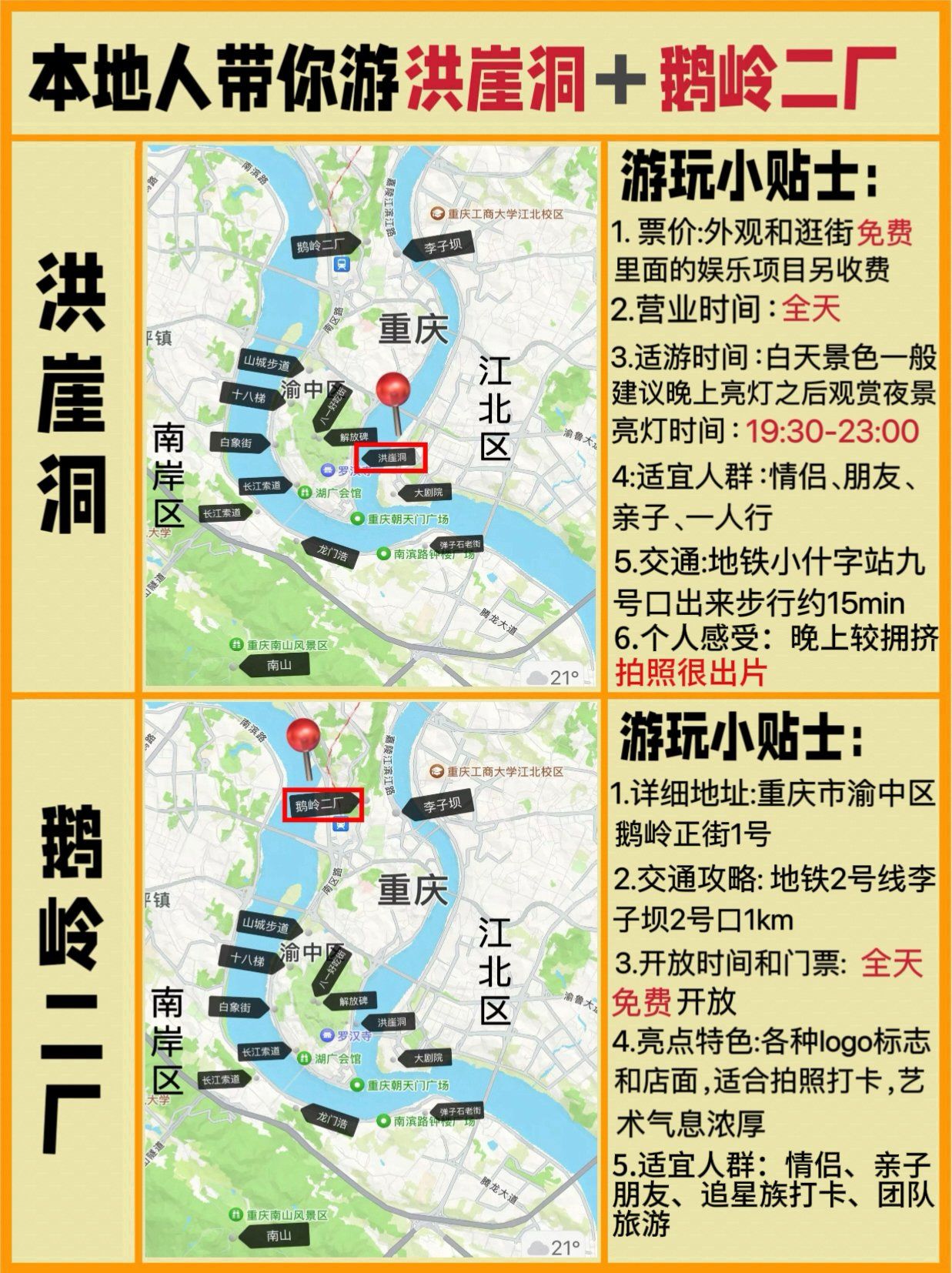 重庆本地人带你有效打卡洪崖洞➕鹅岭二厂❕