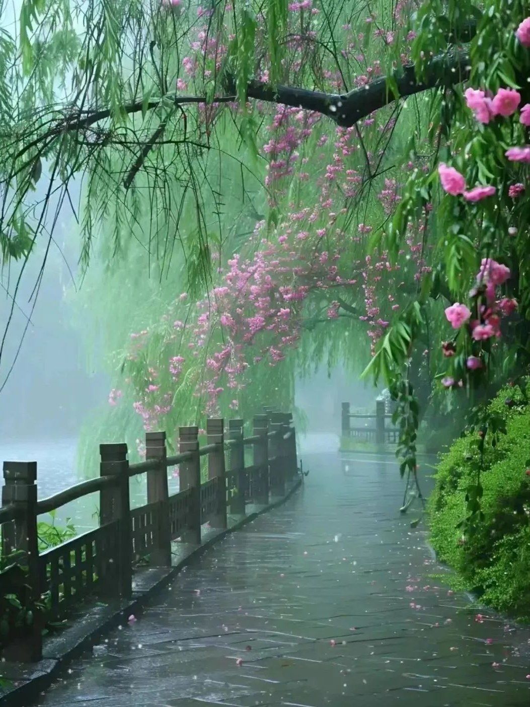 初夏小雨绵绵,洗涤着春天的微尘