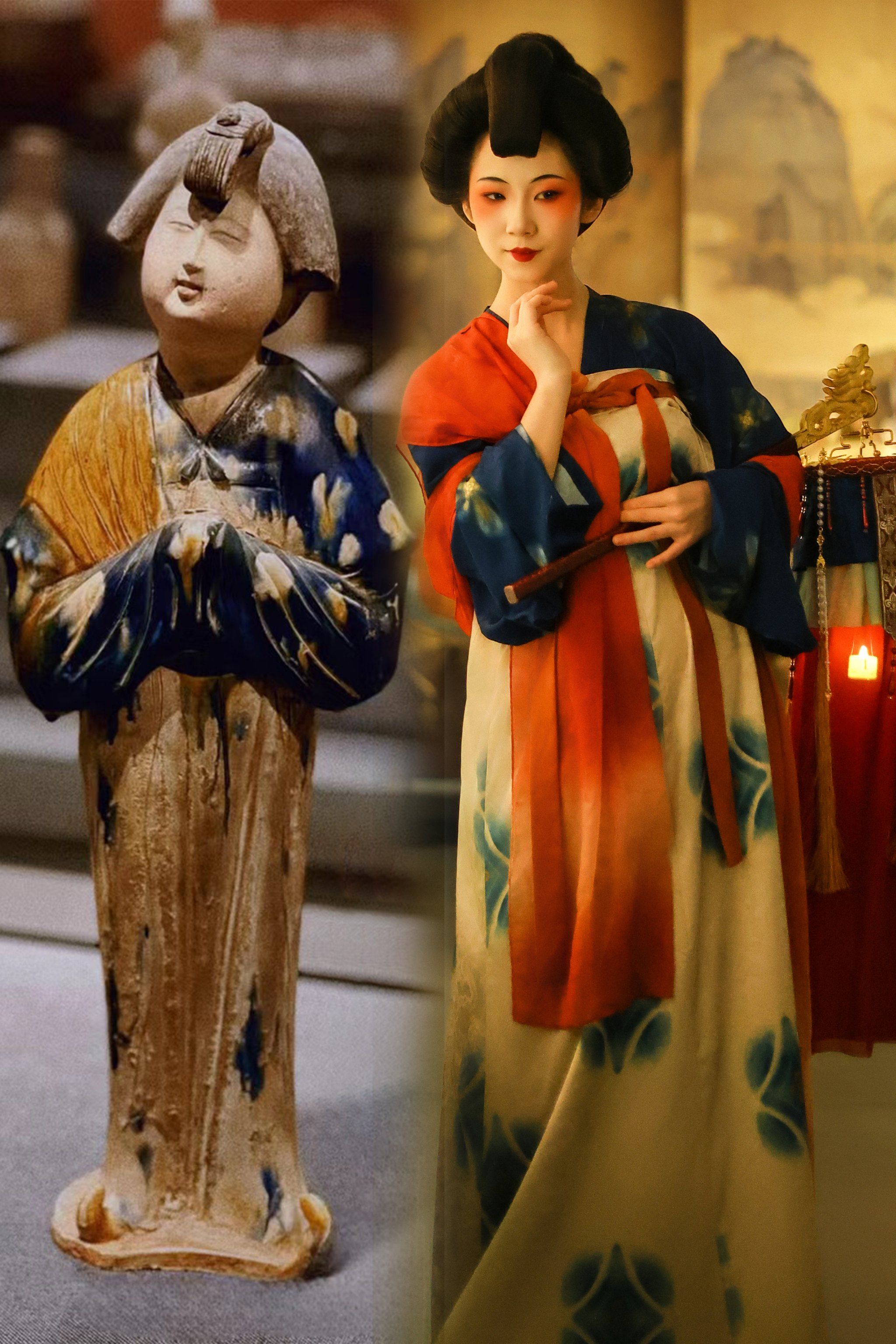 唐复原·倭堕髻
倭堕髻,源于唐玄宗开元时期