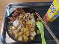 花菜铁板饭配鸡排-南京大学-第9食堂