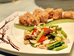 酥皮带着拼芦笋百合炒蚌片-明阁 Ming Court(广州朗豪酒店)