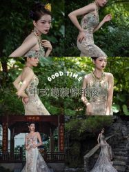 -懿沉香中式嫁衣礼服秀禾服龙凤褂马来褂旗袍总店