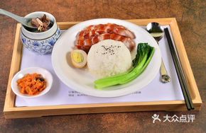 Barbecue Pork Rice with Black Chicken Soup