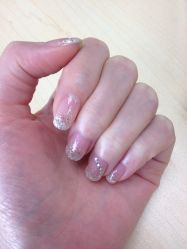 银色渐变+5小钻-安娜美甲美睫沙龙
