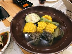 素拼汤(茄子玉米豆豆)-浮何烤铺(桐梓林店)