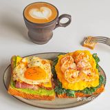 brunch🍴双拼开放式三明治&热拿铁