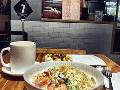 芝士蘑菇鲜虾意大利面-BE BRIGHT KITCHEN(正佳广场店)