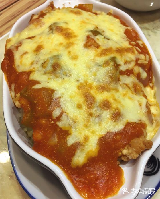 唔该晒餐室(皇后公园店)番茄芝士焗鸡扒饭图片