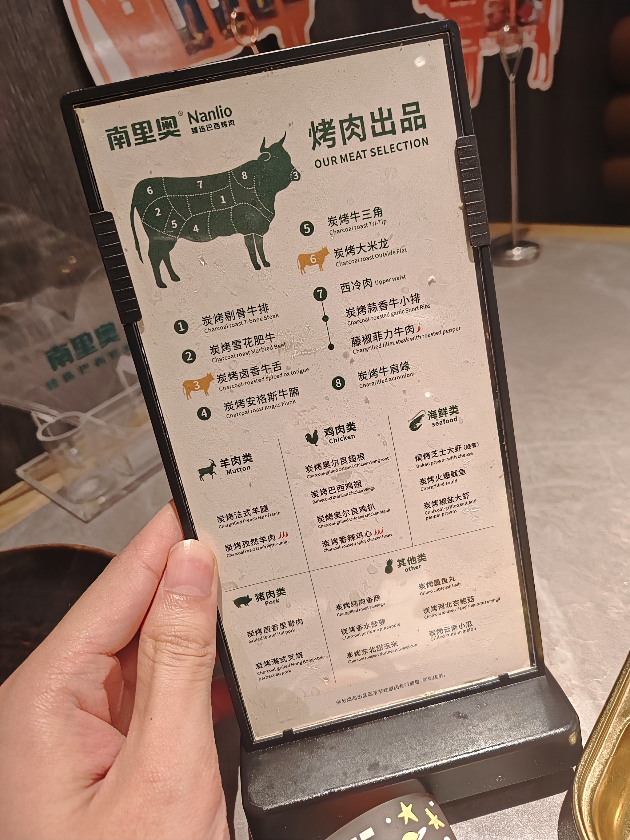 牛小排,菲力,牛舌