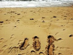 在海滩上写下自己的名字-白城沙滩