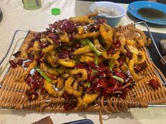 干煸鱿鱼须-大眼锅贴水饺(河东店)