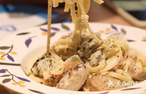 Truffle Cream Mushroom Bacon Pasta