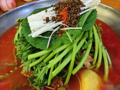 土豆排骨火锅（辣）-喇喇排骨火锅·传统韩式脊骨汤(望京西园总店)