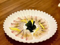 鲷鱼薄切刺身配柚子酱-希望日本料理(保利香槟花园店)