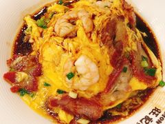 虾仁叉烧双拼滑蛋饭-旺记冰室(九龙中心大厦店)