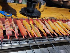 会自己转的烧烤炉-悦屋老板娘的烤肉店(紫薇田园店)