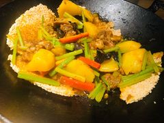一个锅巴和时蔬-薇酌饮·陕西菜(南门外店)