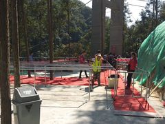 上玻璃桥前的栏杆-九龙江国家森林公园