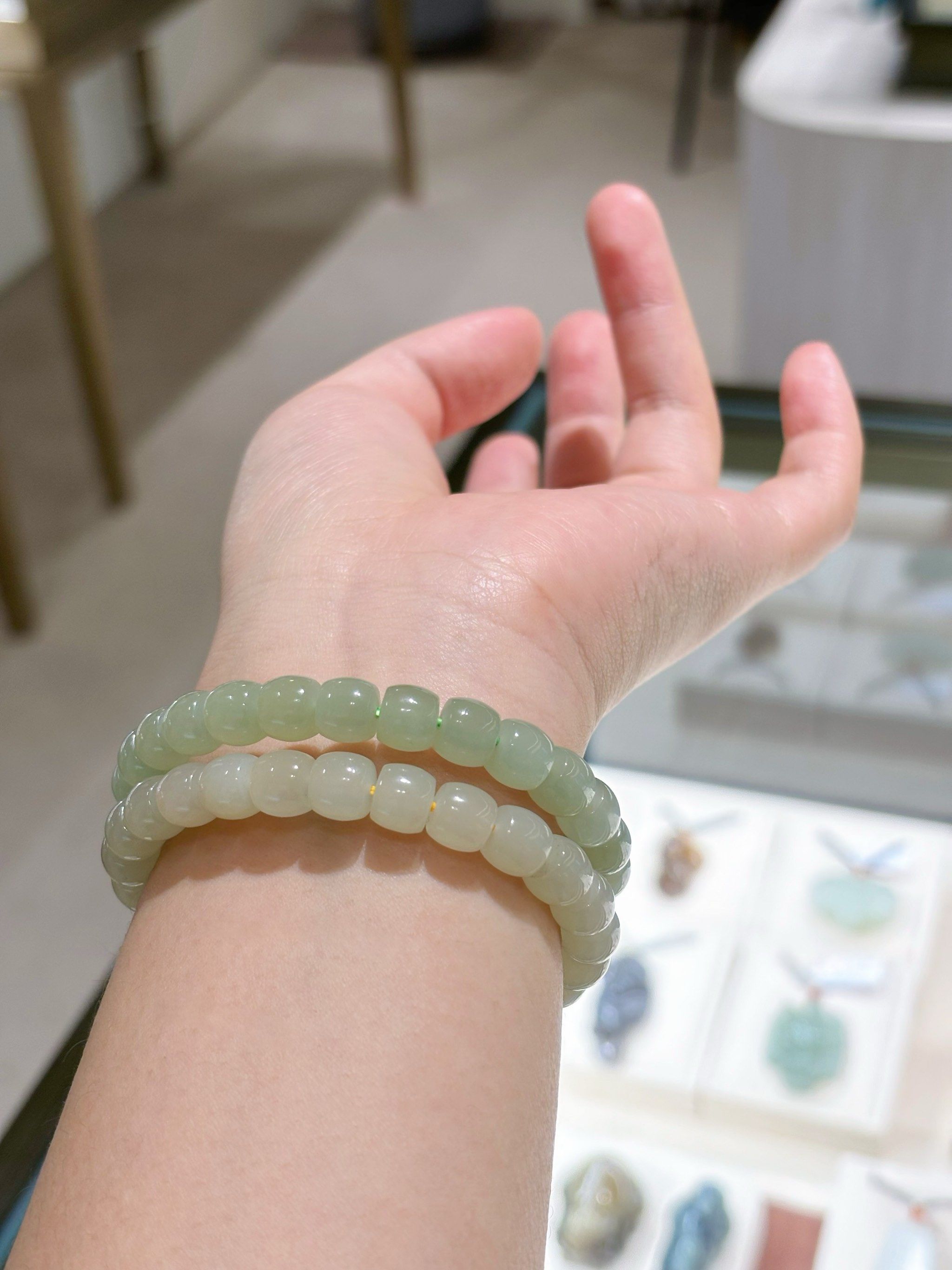 直切和田玉晴水手串文玩女孩的心头好!