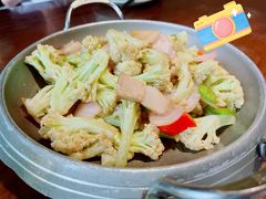 干锅有机花菜-老李家土菜馆·安吉地标美食