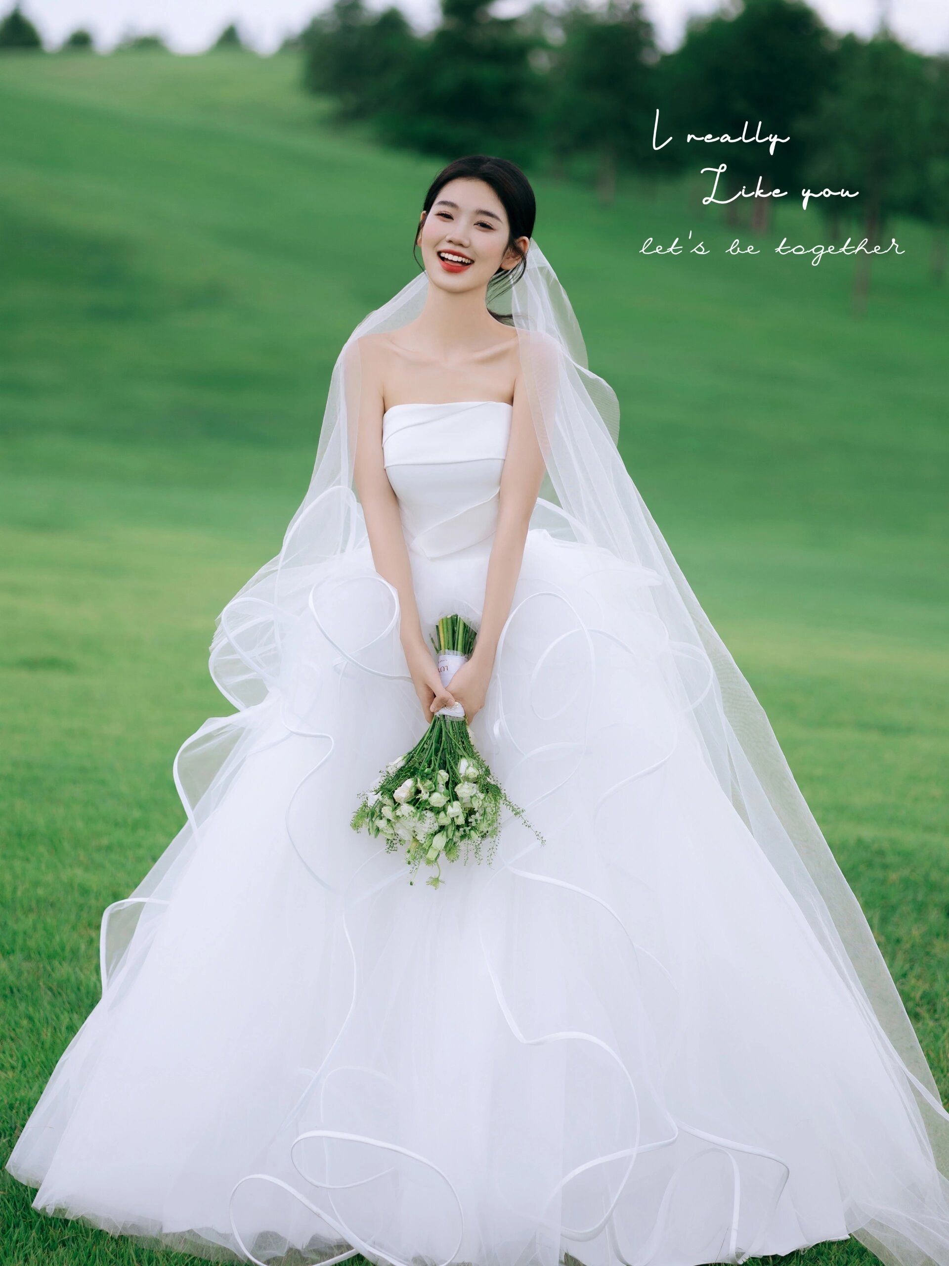 清新森系婚纱照