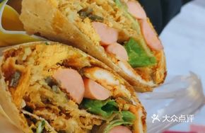 Double Happiness Chicken Sausage Crispy Whole Grain Pancake