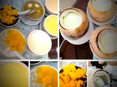 老字号的“仁信”，其经营的甜品品种十分丰富，原来仅有双皮奶、鲜牛奶、炖鸡蛋等不到10种，如今各种冰淇淋、水果制品等冷热饮，还有更多煎饺、点心等小食。-仁信老铺(嘉信店)