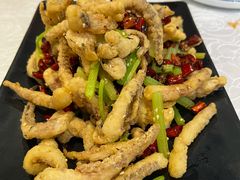 干煸鱿鱼须-大眼锅贴水饺(河东店)