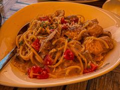 蒜香奶油柠檬鸡肉蘑菇意面-LENBACH兰巴赫西餐啤酒坊(大连东港店)