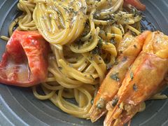 黄咖喱黑虎虾海鲜意面-TamTam