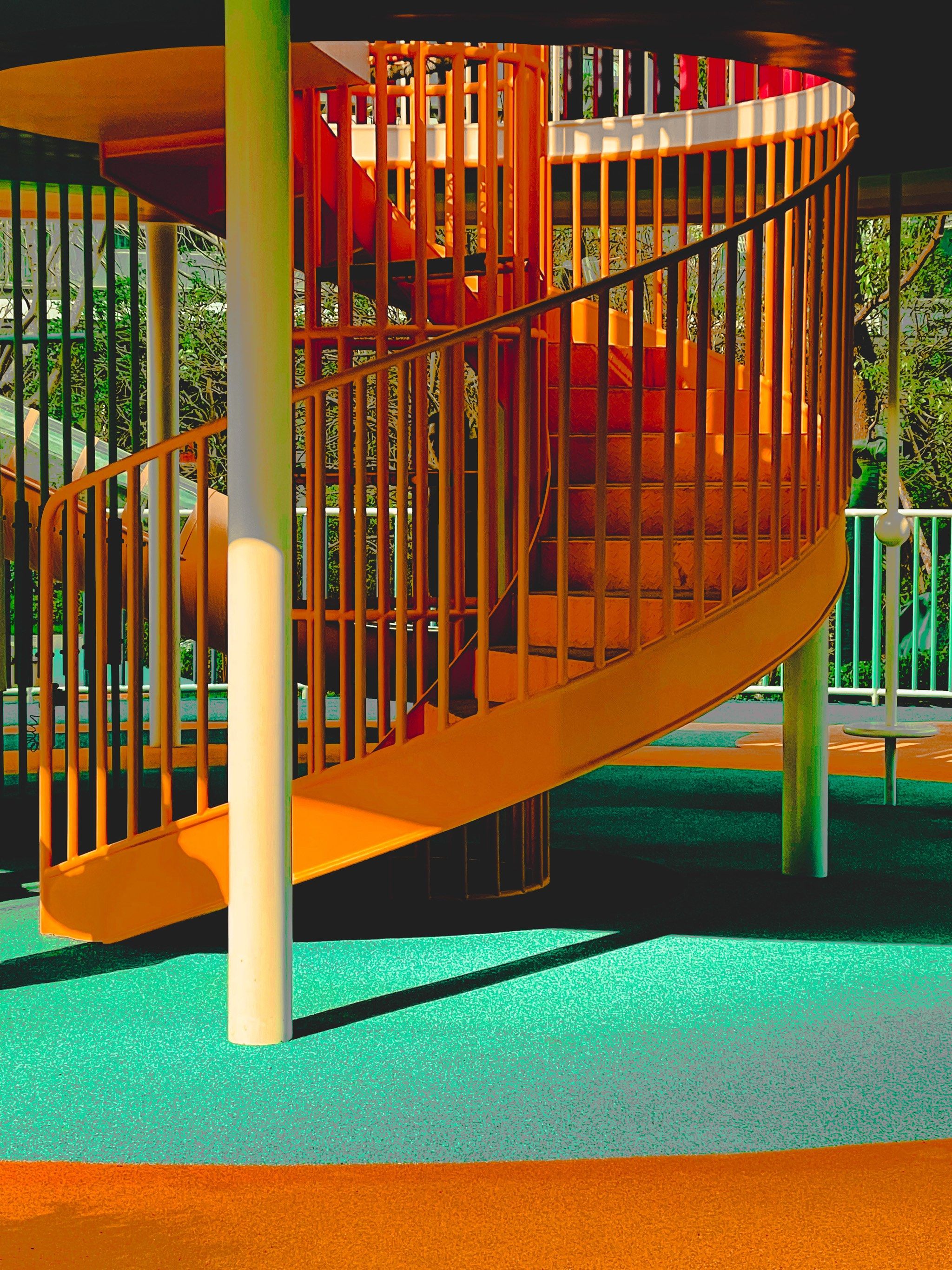 橙色的旋转楼梯,美爆了