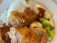 照燒三文魚配絲苗白飯-湾景餐厅(海洋公园店)
