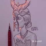 画家笔下会发光的人物手绘