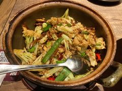 XO酱虾干花菜煲-香园茶社·金陵小灶(老门东店)