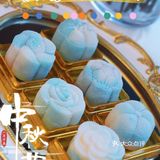 超高颜值青花瓷渐变冰皮月饼l美哭不翻车无需收拾