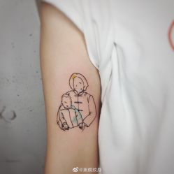 简笔画-黑旗纹身