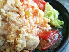 番茄炒蛋铁板饭配鸡排-南京大学-第9食堂