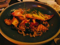 渔夫海鲜番茄宽面加焗烤大虾-夏朵餐厅(丁香店)