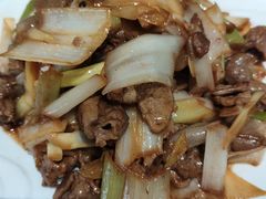 大葱炒羊肉-方城小吃店
