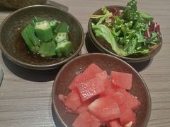 凉拌秋葵-将相和·海鲜蒸饺大连菜