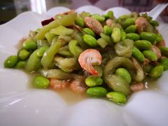 茄子毛豆白米虾-长兴岛郊野公园农场食堂