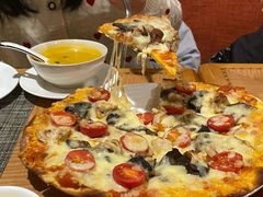 香烤鸡肉蘑菇披萨-国宾酒店-花园咖啡自助餐厅(北营房中街店)