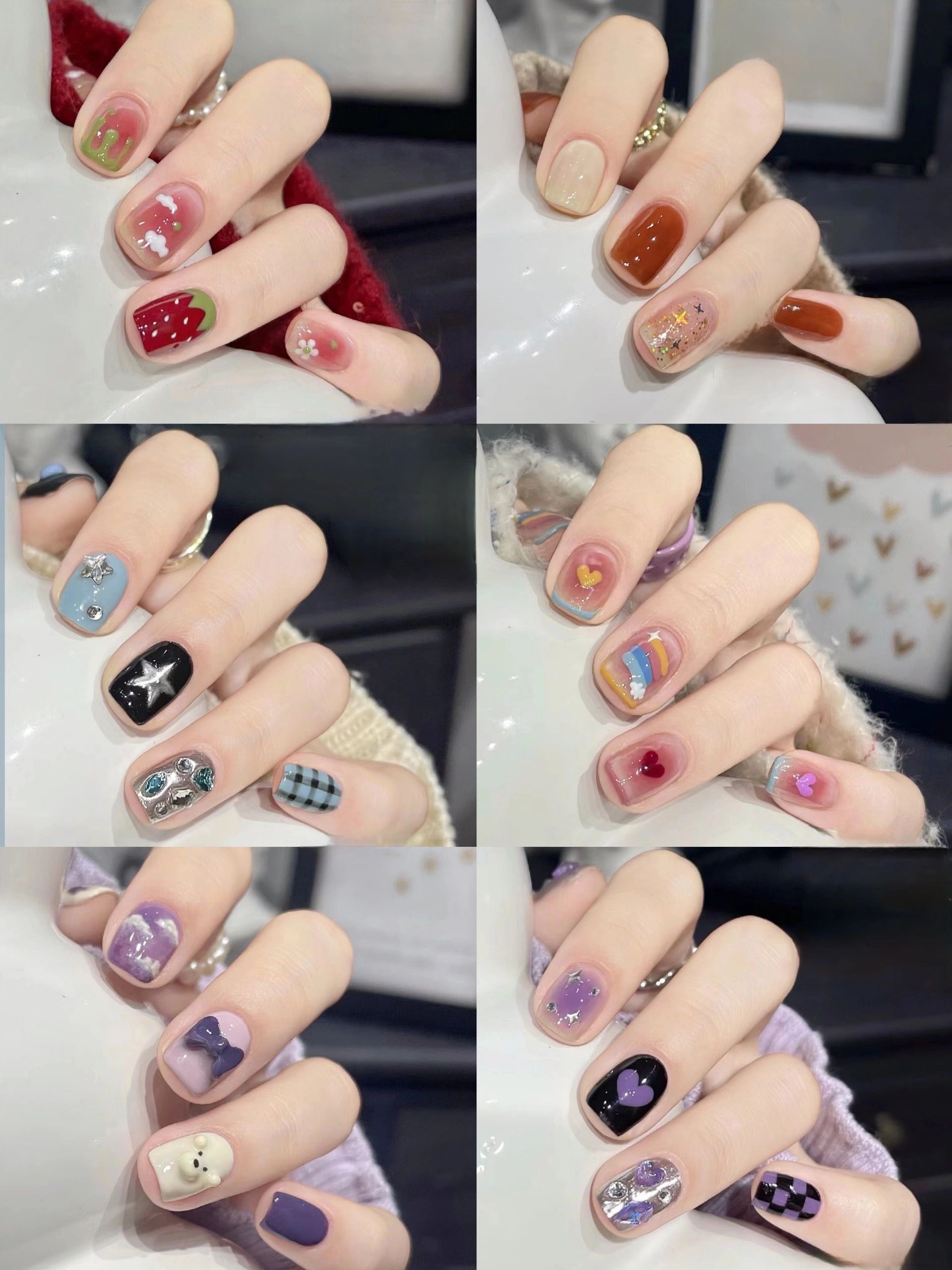 元气美少女合集💅秋冬纯色新款美甲